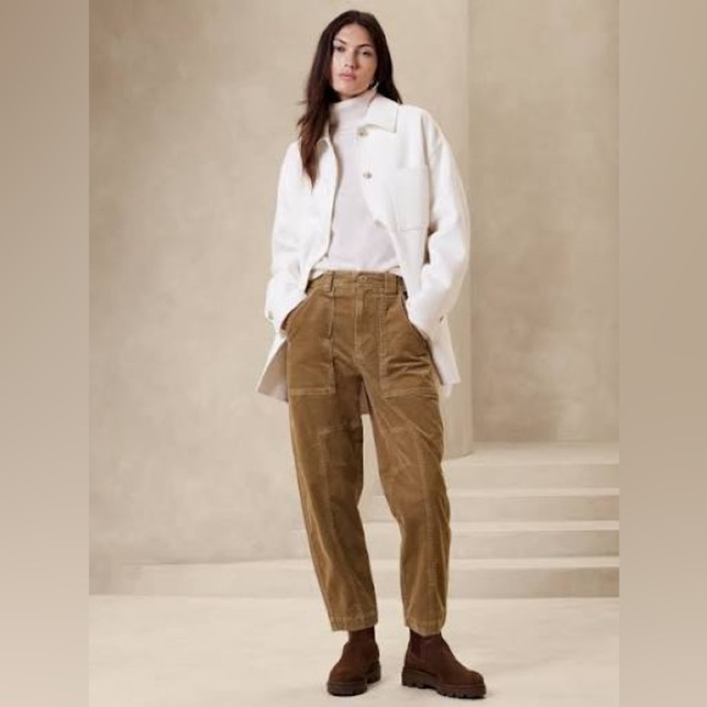 Banana Republic Barrel Cord Pants Toffee Brown 6 EUC